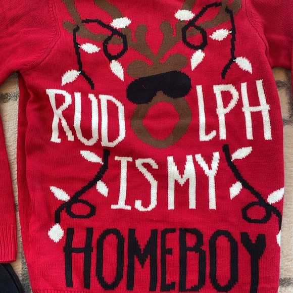 Jake Austin ugly Christmas sweater Rudolph is my Homeboy” size small - Picture 2 of 7